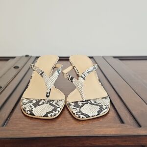 Urban Outfitters Snakeskin Black and Cream Sandals